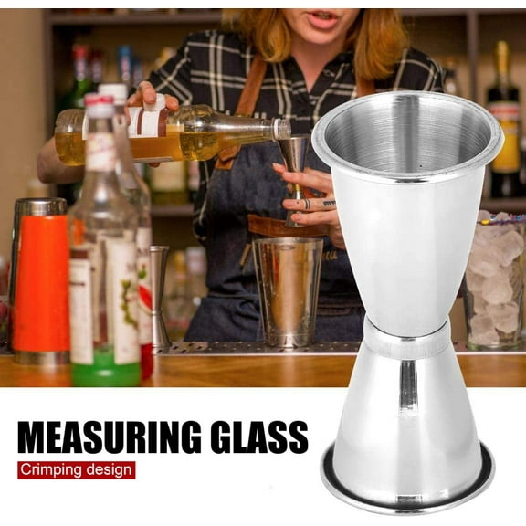 EIMELI Cocktail Double-headed Jigger Measuring Cup Stainless Steel Crimped Ounce Cup, Wine Measuring Device, Double-Headed Measuring Cup,Bar Milk Tea Measuring Cup(25ml/35ml)