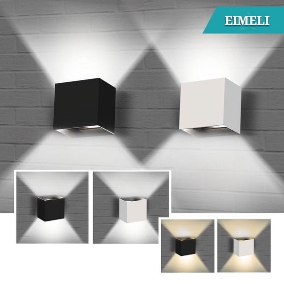 EIMELI Dimmable Wall Sconces Modern LED Wall Lamp 12W Indoor Wall Sconce Up Down Hallway Wall Mounted Light Fixtures for Bedroom Living Room,White Light