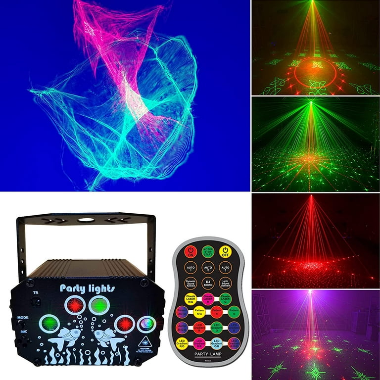 Mini LED Disco Laser Light Projector Stage Lighting Sound DJ Voice  Activated for Party Club Light