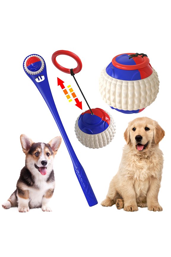Dog Fetch Ball - Telescopic Rope - Easily Throw The Ball 200 FT with Your Hands - Chuck Sport Training Balls Launcher Toy Pet Toys It
