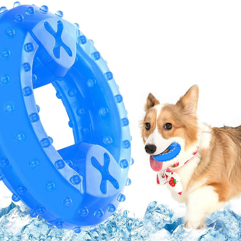 Nwk Pet Teether Cooling Chew Toy for Dogs Teething Toy for Puppies Fit with Treats for More Fun (Chewing Ring)