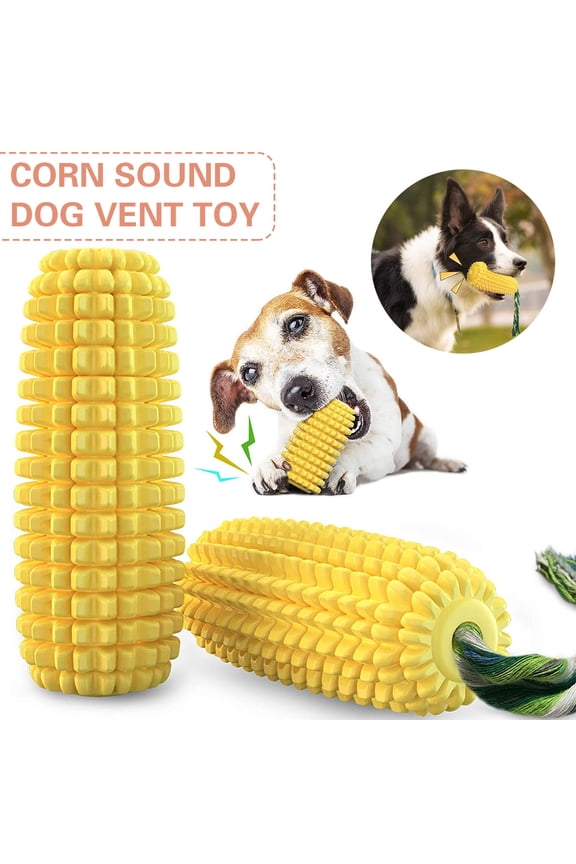 Dogs Squeaky Corn Toy Puppy Clean Dental Calculus Chew Toy Pet Durable Bite-Resistant Teething Stick For Small Medium Larger Breed Interactive Toys Relieve Stress