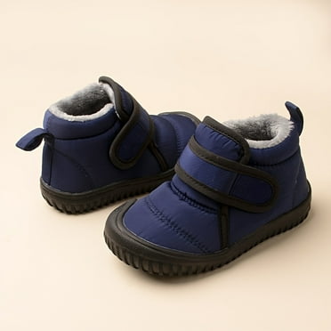 EIMELI EDUBA Boys‘ Winter Fashion Rainproof Boots - Warm Fleece-Lined Casual Low-Top Outdoor Shoes with Hook-and-loop Fastener Closure