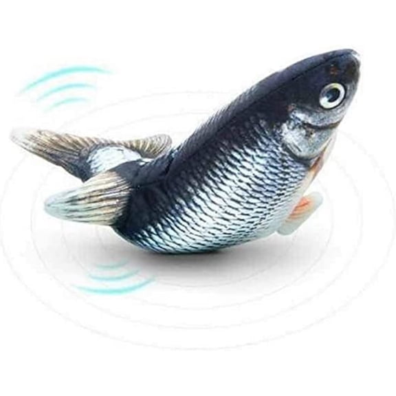 EIMELI Electric Floppy Fish Dog Toy, Floppy Fish Cat Toy Catnip Interactive Kitten Toys（Grass Carp）