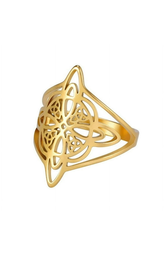 Hollow Witches Knot Ring Celtic Amulets Ring Jewelry Punk Finger Ring