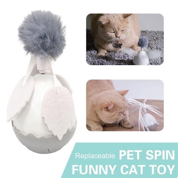 EIMELI Kitten 360 Rotation Tumbler Toys Tease Cat Stick With Tassel Fuzz Ball Feather Pet Dangler Rod Interactive Toys