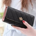 thumbnail image 1 of EIMELI Luxurious Faux Leather Crown Wallet - Spacious Three-Fold Design with Zipper Closure  Large Capacity  Stylish Mini Purse for Women - Casual  Fashionable  and Practical Accessory (7, 1 of 7