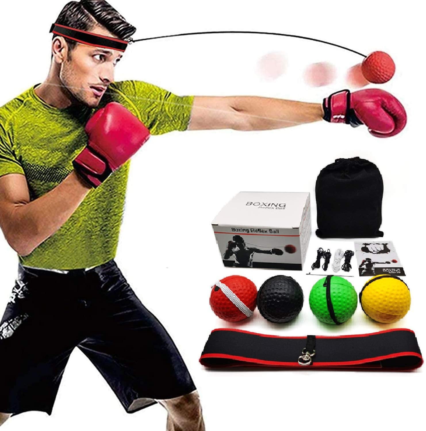 EIMELI MMA Boxing Reflex Ball -Improve Reaction Speed and Hand Eye ...