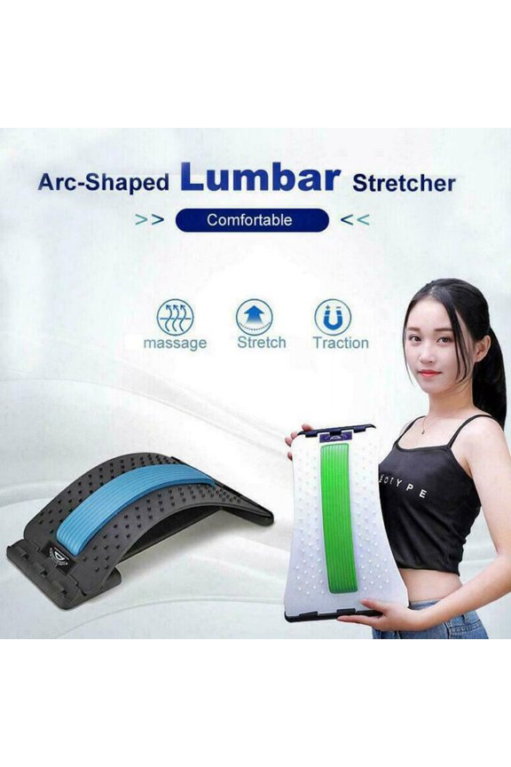 Magic Back Stretcher Lumbar Pain Acupuncture Back Massager,Lumbar Posture Corrector Support Muscle Pain Relief Massage Board, White