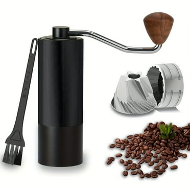 EIMELI Manual Coffee Grinder - 420 Stainless Steel Six-Axis Conical Burr  Internal Adjustable Setting for Espresso  Drip Coffee  French Press  Hand Grinder Gift with Grey Finish