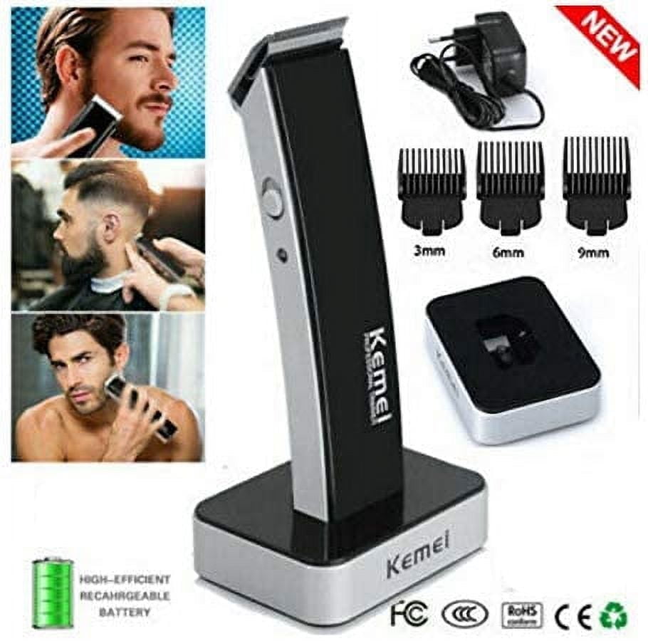 EIMELI Men Hair Clippers , Electric Hair Beard Trimmer with Rechargeable Base Dock,Mens Grooming Haircut Kit with 3 Blade Combs and Cleaning Brus(Black)