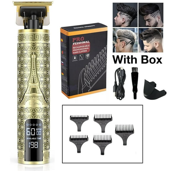 EIMELI Men Sharp Hair Clippers Professional Zero Gapped T-Blade Hair Trimmer LED Display USB Rechargeable Cordless Grooming Kit for Men Self Hair Cutting and Barber