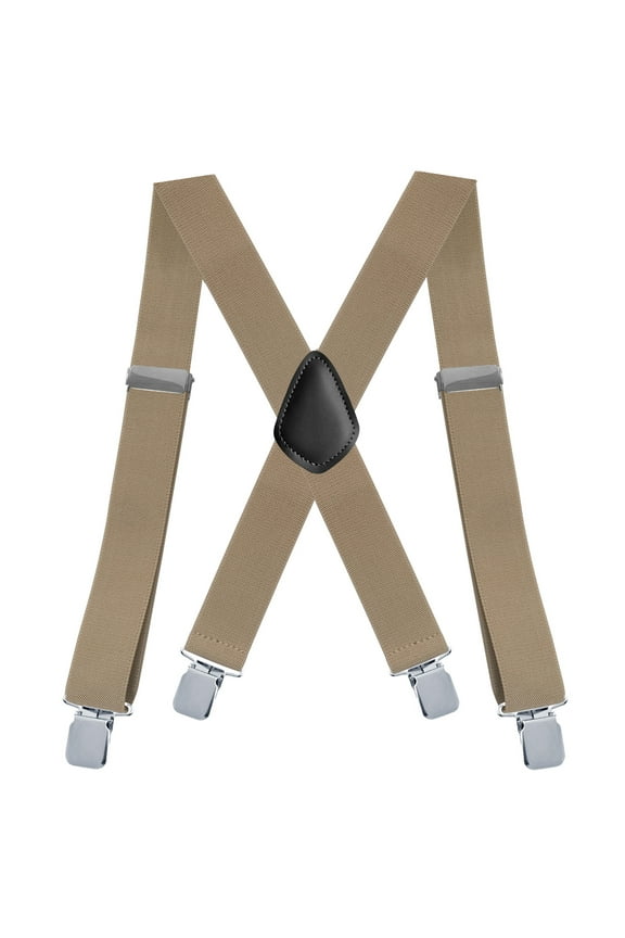 Men‘s Suspenders 1.38inch X-Back 4 Heavy Duty Clips Adjustable Elastic Trouser Braces Suspenders For Men Work Outdoor Gifts For Dad Husband Grandpa