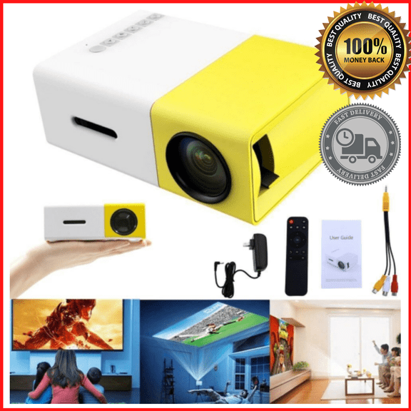 EIMELI Mini Projector 2021 Portable Video-Projector HD 1080P, 55000 Hours Multimedia Home Theater Movie Projector,Compatible with HDMI,VGA,USB,AV,Laptop,Smartphone