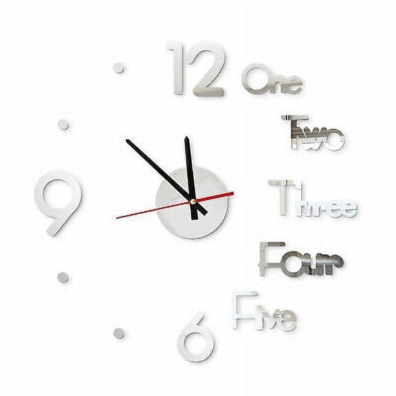 EIMELI Modern Frameless DIY Wall Clock Large 3D Wall Watch Mirror Numbers for Home Office
