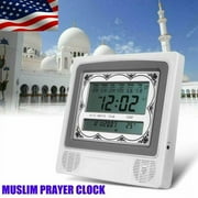 EIMELI Muslim Digital Alarm, LCD Automatic Digital Islamic Azan Muslim Prayer Alarm Wall & Table Home Clock Islamic Clock with Temperature Display, Hijri and Gregorian Calendars