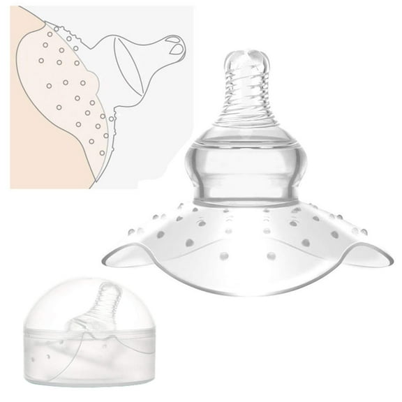 EIMELI Nipple Shield - Premium Contact Nippleshield for Breastfeeding with Latch Difficulties or Flat or Inverted Nipples, Non-Toxic, Made Without BPA Silicone Contact Nipple Shield(2 Pack)
