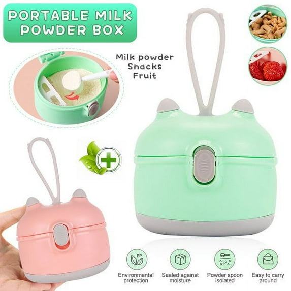 EIMELI Portable Formula Dispenser With Scoop, Double Layer Milk Powder Dispenser Snack Storage Container With Carry Handle For Outdoor