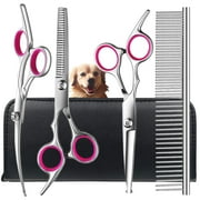 EIMELI Premium Titanium Coated Dog Grooming Scissors - Sharp  Precise  and Safe Trimming for All Coat Types - Professional Grade  Stainless Steel  Ambidextrous Design for Comfortable Hand