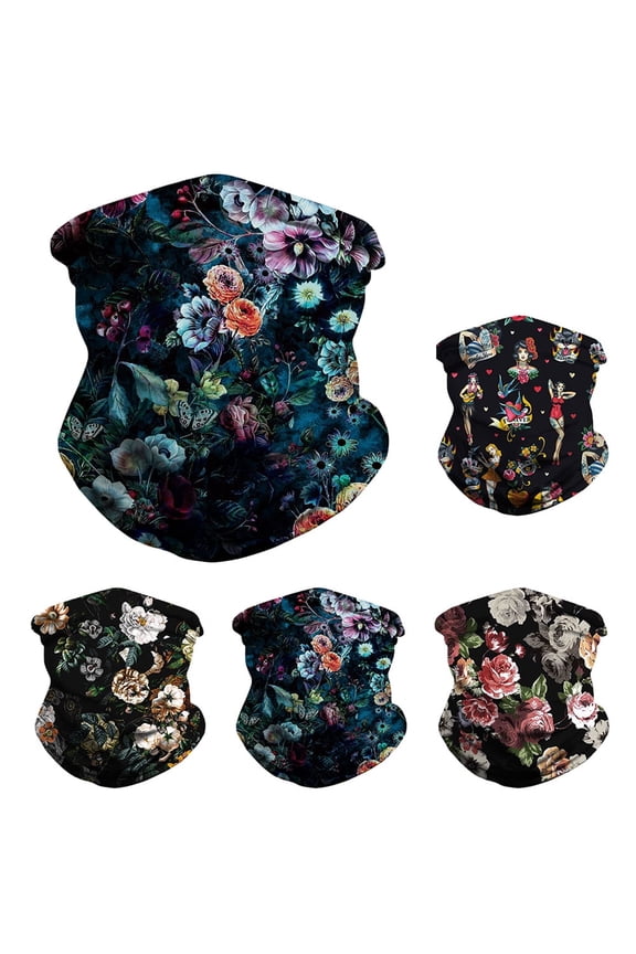Printed Face Cover Mouth Mask Scarf Bandanas Neck Gaiter - Dust & UV Sun-Protection for Festivals and Outdoors Riding Sunscreen,Multifunctional Bib and Magic Headscarf For Man and Woman