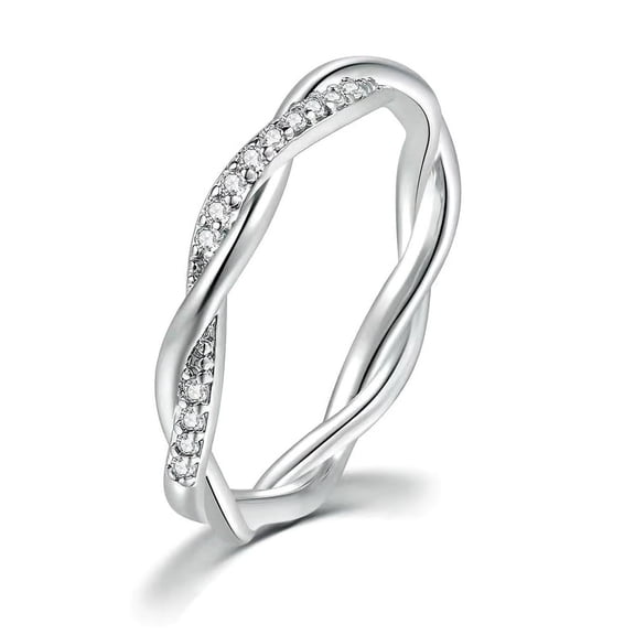 EIMELI Rings for Women，Sterling Silver Sterling Silver Rings，Sterling Silver Stack Twisted Silver Rings