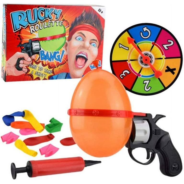 EIMELI Russian Roulette Toy With 500 Balloon Creative Funny Turntable  Balloon Set Spoof Water Polo Party Interactive Adult Tabletop Games Tricky  Toy for Kids Adult 