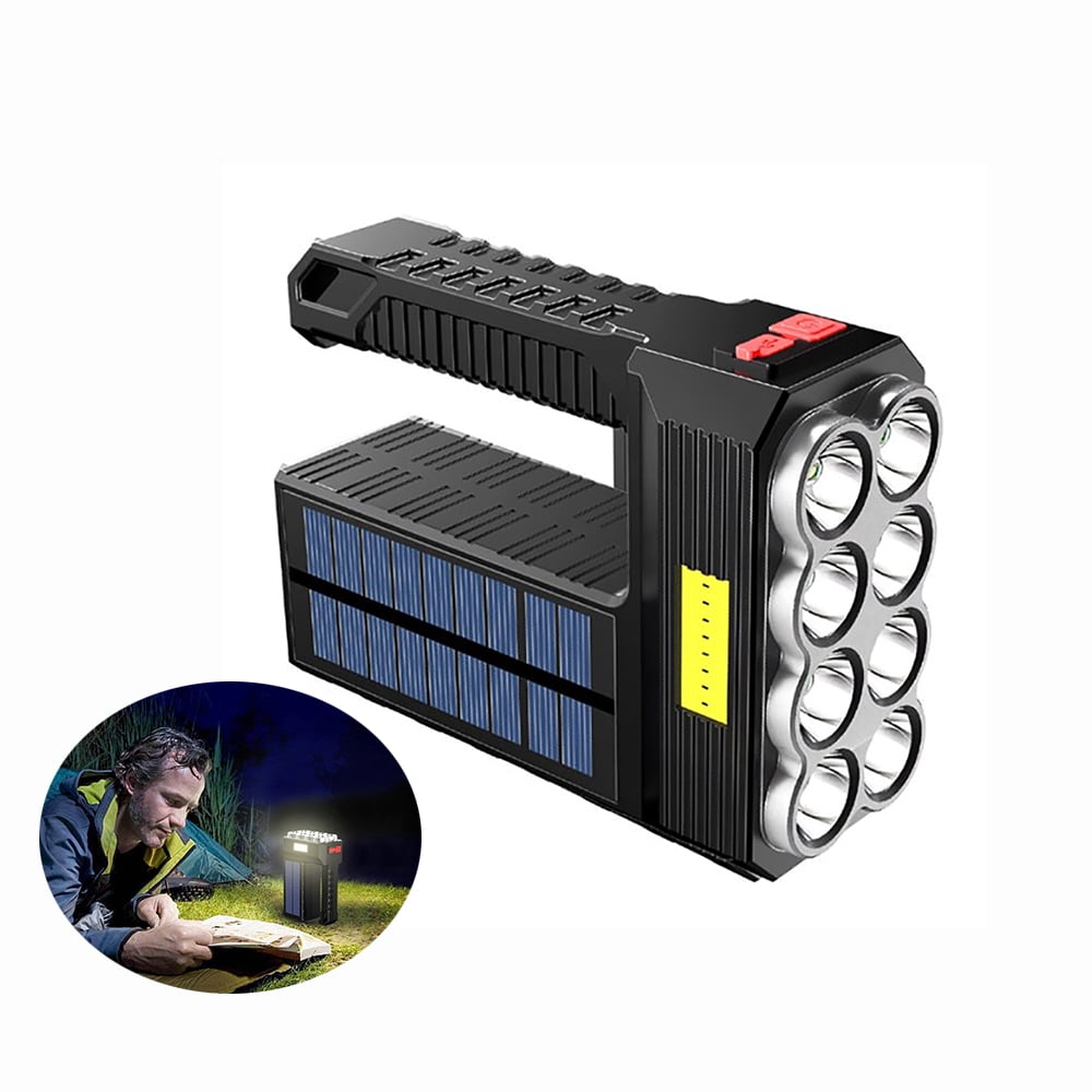 Flashlight Fall EIMELI Solar Rechargeable USB Flashlight Field Super Bright Anti-fall ...