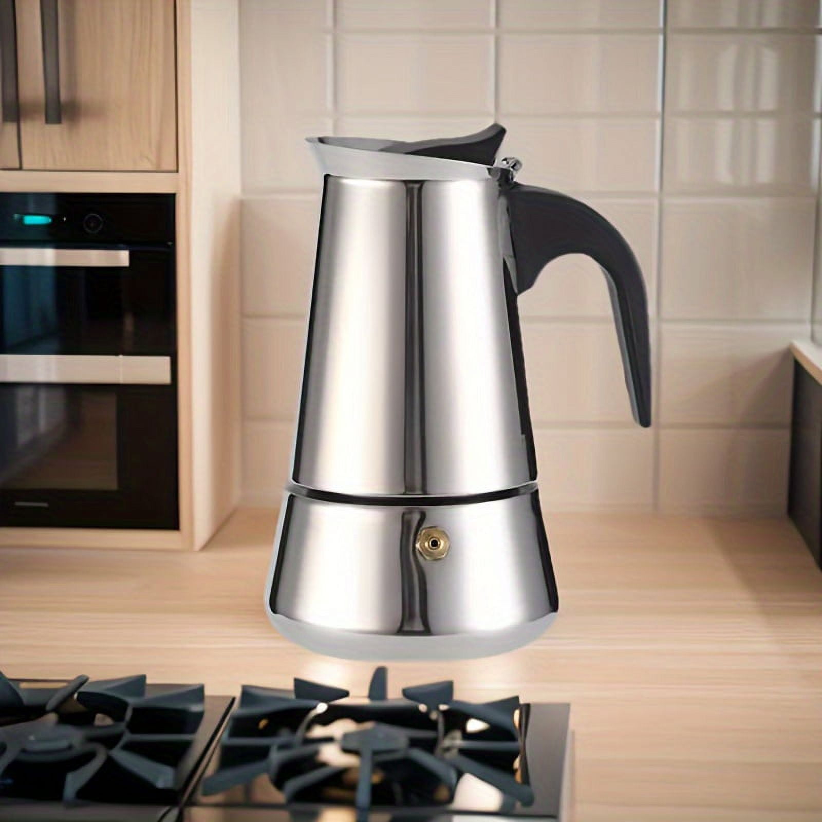 EIMELI Stainless Steel Stovetop Espresso Maker  Classic Moka Pot  Manual Coffee Brewer  2-Serving Capacity  Durable for Concentrated Coffee and Latte  Non-Electric