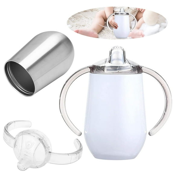 EIMELI Stainless Steel Thermos Cup With Sippy Children Double Wall Vacuum Insulated Tumbler 10 oz BPA Free Baby Mug Tumbler for Water and Milk Bottle
