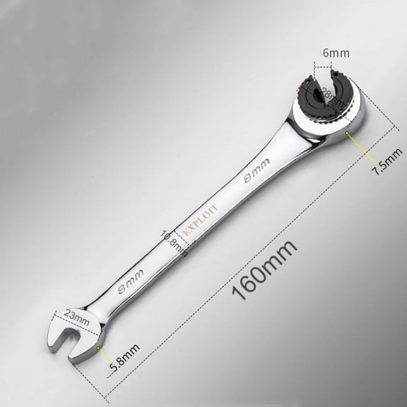 EIMELI Tools 8mm Combination Wrench, 12 Point, Metric, Chrome
