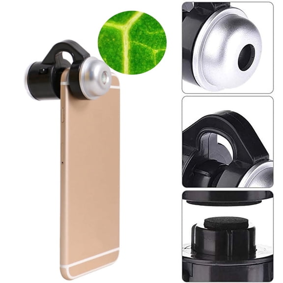 EIMELI Universal 30X Zoom Bright LED Stereo Microscope,Magnifier Clip-On Cell Phone Mobile Phone Camera Lens Compatible with Apple iPhone Samsung iPad,Essential for Taking Detailed Photos