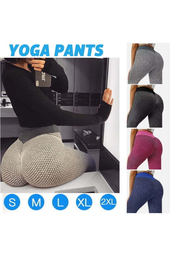 Women High Waist TikTok Leggings Ruched Anti-Cellulite Yoga Pants Gym Fitness