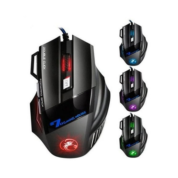 EIMELI X7 Gaming Mouse Wired,RGB Backlit, 4 gears adjustable DPI, Comfortable Grip Ergonomic Optical PC Computer Gaming Mice with Fire Button - Black