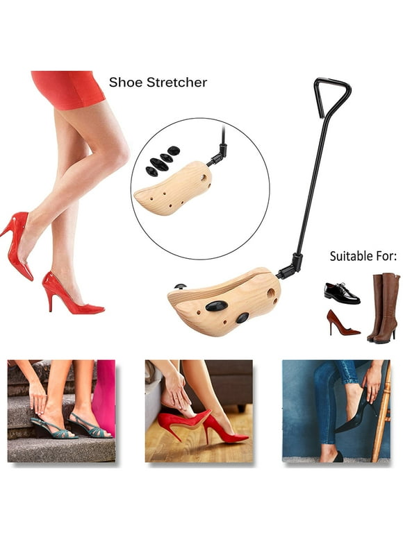 1 PC Adjustable Shoes Stretcher,Boot Width Stretcher,Women Adjustable Boot Stretcher, Shoes Expansion Machine,4-Way Shoe Widener Expander for Wide Feet,Wood,L