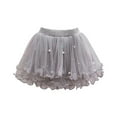 thumbnail image 1 of EINCcm Baby Skirt Baby Girl Skirt Baby Tutu Skirt Cute Party Dance Skirt Net Yarn Crimping Pearl Sequins Tulle Skirt, for Toddler Kids Baby Girls, Gray, 3 Years, 1 of 6