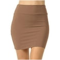 thumbnail image 1 of EINCcm Basic Simple Stretchy Tube Pencil Mini Skirts for Women High Waist Solid Color Elastic Wrap Short Skirt, 1 of 4
