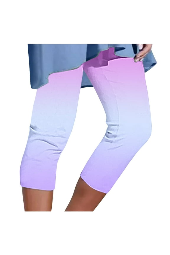 Capri Leggings for Women High Waist Tummy Control Leggings Comfortable Stretch Capri Pants Casual Summer