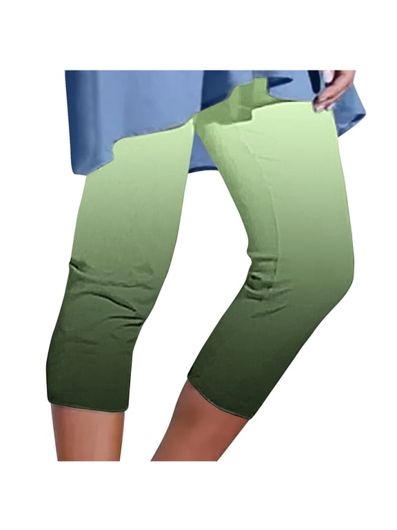 Capri Leggings for Women High Waist Tummy Control Leggings Comfortable Stretch Capri Pants Casual Summer