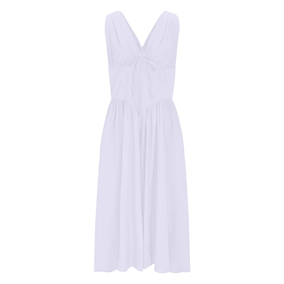 EINCcm Corset Sundress V-Neck Sexy Corset Midi Dress Wide Straps Elegant Slit Lace Up Dresses for Women