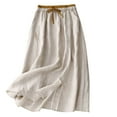 thumbnail image 1 of EINCcm Embroidery Midi Skirts for Women with Pockets Mid Length Long Skirt Casual Beach Party Holiday Cotton Linen Skirt, 1 of 9