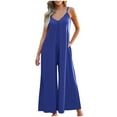 thumbnail image 1 of EINCcm Jumpsuits For Women Casual Summer Wide Leg Pants Jumpsuit Loose Beach Romper Baggy Overalls Pockets One Piece Outfits, 1 of 9