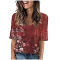 thumbnail image 1 of EINCcm Ladies Blouse V Neck Short Sleeve Tshirt for Women Basic Casual Tee Tops, 1 of 4