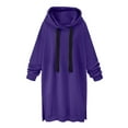 thumbnail image 1 of EINCcm Oversized Long Hoodies for Women Solid Fleece Loose Fit Lounge Sweatshirts Drawstring Long Sleeve Casual Comfy Hoodie Top, 1 of 7