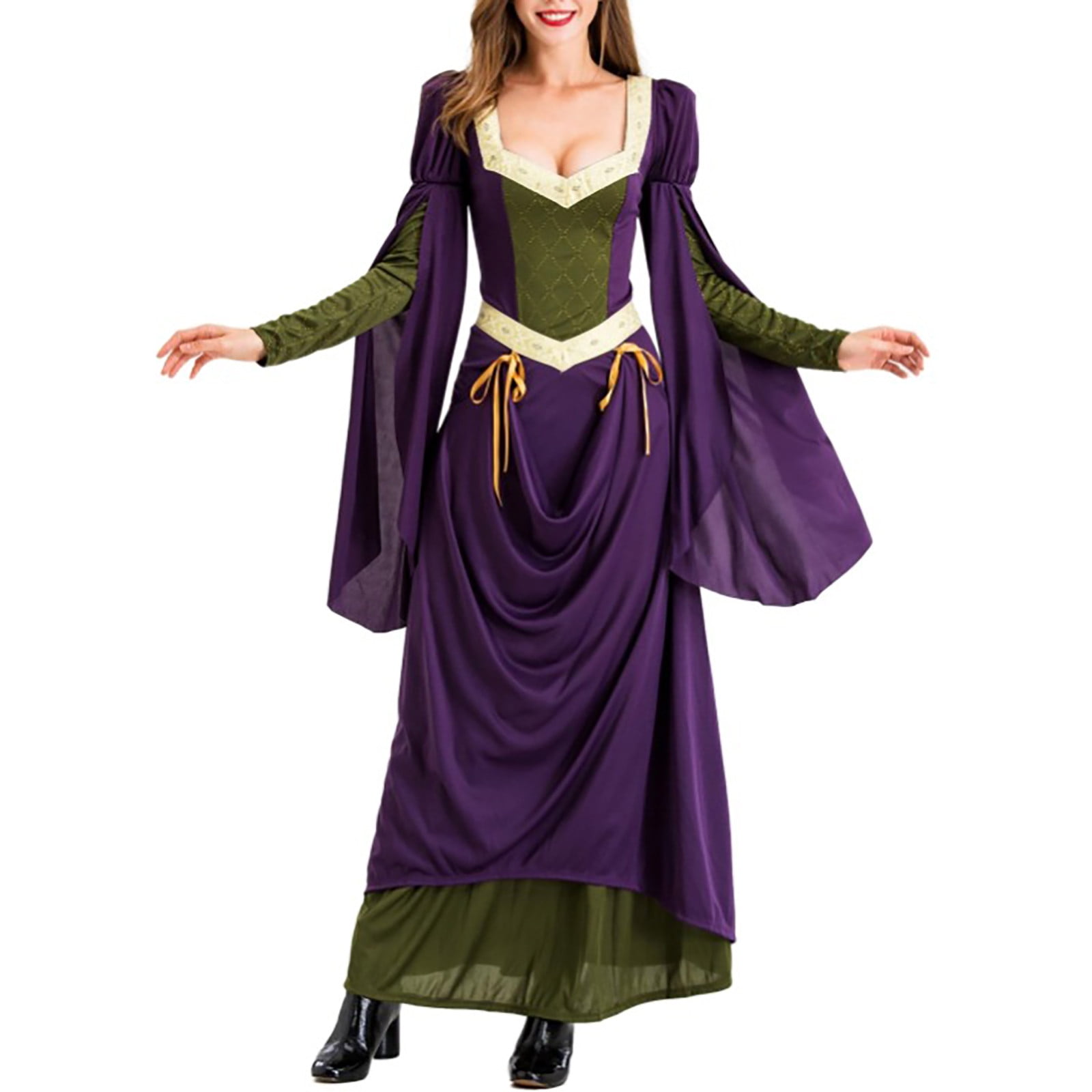 EINCcm Renaissance Dress Women Plus Size Square Neck Long Sleeve ...