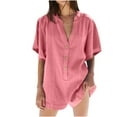 thumbnail image 1 of EINCcm Short Rompers T Shirt Shorts Romper Summer Womens Shorts V Neck Short Sleeve Dressy Jumpsuits Casual 2024 Trendy, 1 of 8