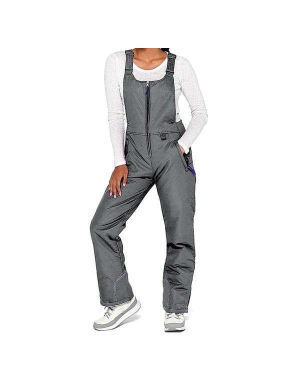Snow Pants Women's Bib Overalls Winter Ski Pants Trendy Snow Bib Waterproof Insulated Romper Athletic Snowpants with Adjustable straps