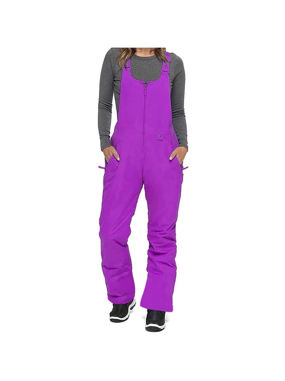 Snow Pants Women's Bib Overalls Winter Ski Pants Trendy Snow Bib Waterproof Insulated Romper Athletic Snowpants with Adjustable straps