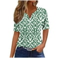 thumbnail image 1 of EINCcm Tops for Women Short Sleeve V Neck 2024 Summer Casual T Shirt Tee Fashion Button Blouses Basic Pullover Top, 1 of 5