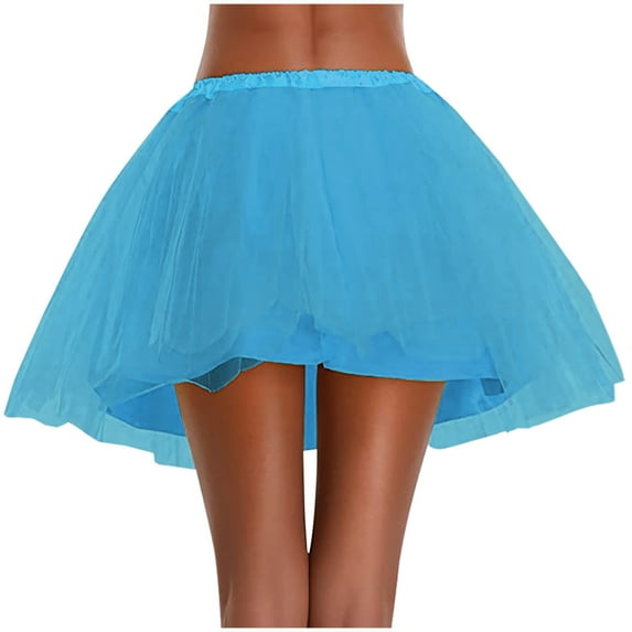 EINCcm Tutu Skirt Women's Classic Elastic 5 Layered Tulle Ballet Mini Skirt with Liner, 1950s Vintage Style Short Skirt