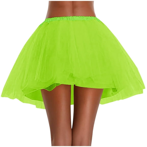 EINCcm Tutu Skirt Women's Classic Elastic 5 Layered Tulle Ballet Mini Skirt with Liner, 1950s Vintage Style Short Skirt